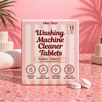 Glory Days washing machine cleaner, 12 tablets on pink terrazzo