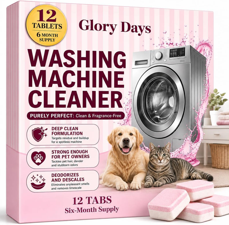 Washing Machine Cleaning Tablets — Pet Hair Remover, Odor Eliminator & Descaler
