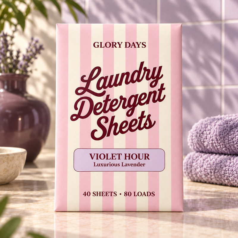 Violet Hour laundry detergent sheets